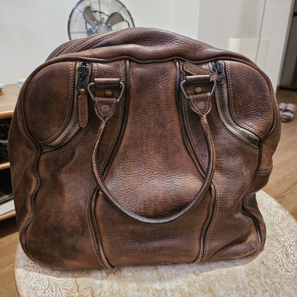 Christian Peau Leather Bowling Bag